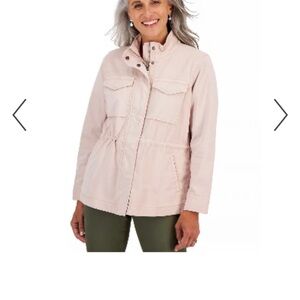 Style & Co Pink Utility Jacket Lightweight Safari Design